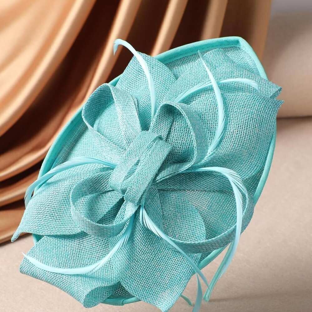 Feather Tea Party Hat Women Elegant Derby Fascinator Hair Clip Wedding - Picture 4 of 6